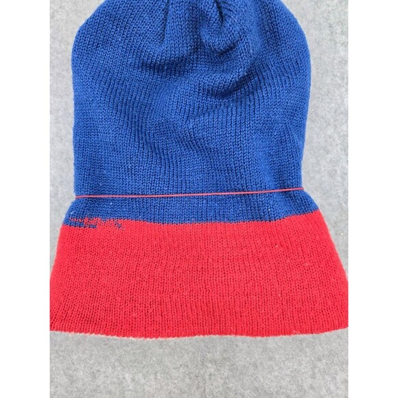 Vintage Cubs Pepsi Knitted Red Blue Winter Ski Cap‎ Hat Advertising Pompom - Picture 5 of 6